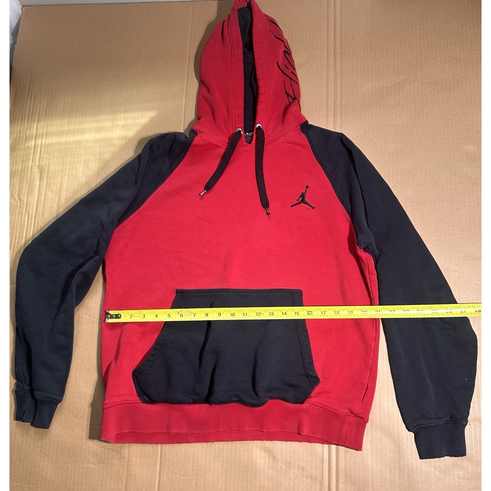 Nike Jordan Hoodie Mens Large Red Black Pullover Fleece Jumpman 539841-695